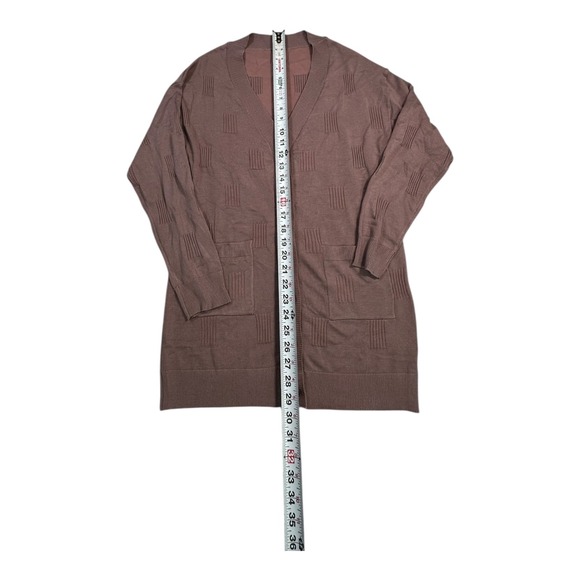 ARACH&CLOZ Women's Size S Knit Cardigan Button Front Long Sleeve Textured Mauve - Picture 7 of 8